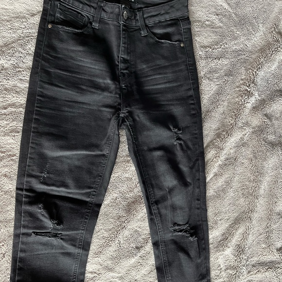 Fashion Nova High-Waisted Ripped Black Jeans - Picture 2 of 3